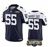 Men & Women & Youth Dallas Cowboys #55 Leighton Vander Esch Navy White 2023 F.U.S.E. NFC East Champions Patch Stitched Jersey,baseball caps,new era cap wholesale,wholesale hats